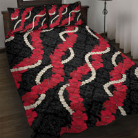 Aloha Ula'ula Hibiscus Pikake Lei Quilt Bed Set Hawaiian Quilt Pattern