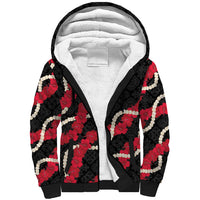 Aloha Ula'ula Hibiscus Pikake Lei Sherpa Hoodie Hawaiian Quilt Pattern