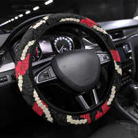 Aloha Ula'ula Hibiscus Pikake Lei Steering Wheel Cover Hawaiian Quilt Pattern