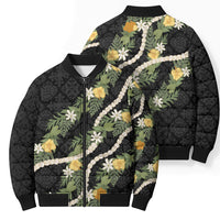 Puakenikeni Anthurium Pikake Lei Bomber Puffer Jacket Hawaiian Quilt Pattern