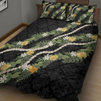 Puakenikeni Anthurium Pikake Lei Quilt Bed Set Hawaiian Quilt Pattern