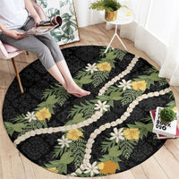 Puakenikeni Anthurium Pikake Lei Round Carpet Hawaiian Quilt Pattern