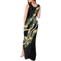 Puakenikeni Anthurium Pikake Lei Tank Maxi Dress Hawaiian Quilt Pattern LT9 - Polynesian Pride