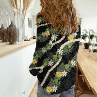 Puakenikeni Anthurium Pikake Lei Women Casual Shirt Hawaiian Quilt Pattern LT9 - Polynesian Pride