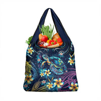 Plumeria Turtles Traditional Tribal Grocery Bag LT9 1-pack One Size Black - Polynesian Pride