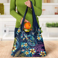 Plumeria Turtles Traditional Tribal Grocery Bag LT9 - Polynesian Pride