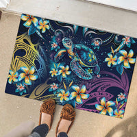 Plumeria Turtles Traditional Tribal Rubber Doormat LT9 - Polynesian Pride