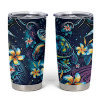 Plumeria Turtles Traditional Tribal Tumbler Cup LT9 Black - Polynesian Pride