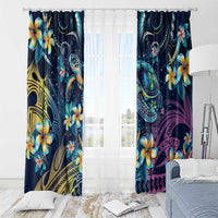 Plumeria Turtles Traditional Tribal Window Curtain LT9 - Polynesian Pride