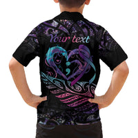 Personalised Your Life Matters Family Matching Off Shoulder Short Dress and Hawaiian Shirt Suicide Prevention Awareness Semicolon Heart LT9 - Polynesian Pride