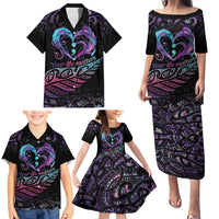 Personalised Your Life Matters Family Matching Puletasi and Hawaiian Shirt Suicide Prevention Awareness Semicolon Heart