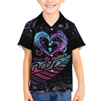 Personalised Your Life Matters Family Matching Puletasi and Hawaiian Shirt Suicide Prevention Awareness Semicolon Heart