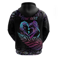 Personalised Your Life Matters Hoodie Suicide Prevention Awareness Semicolon Heart