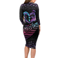 Personalised Your Life Matters Long Sleeve Bodycon Dress Suicide Prevention Awareness Semicolon Heart