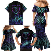 Personalised Your Story Isn't Over Family Matching Mermaid Dress and Hawaiian Shirt Suicide Prevention Awareness Semicolon Heart