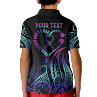 Personalised Your Story Isn't Over Kid Polo Shirt Suicide Prevention Awareness Semicolon Heart