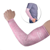 Custom New Zealand Basketball Indigenous Arm Sleeves LT9 Set of 2 Pink - Polynesian Pride