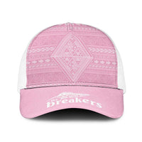 New Zealand Basketball Indigenous Baseball Net Cap LT9 One Size White Pink - Polynesian Pride