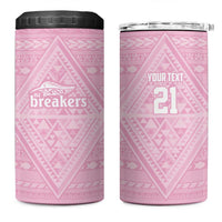 Custom New Zealand Basketball Indigenous 4 in 1 Can Cooler Tumbler LT9 One Size: 16 oz Pink - Polynesian Pride