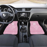 Custom New Zealand Basketball Indigenous Car Mats LT9 Set 2pcs - Front Pink - Polynesian Pride