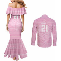 Custom New Zealand Basketball Indigenous Couples Matching Mermaid Dress and Long Sleeve Button Shirt LT9 - Polynesian Pride