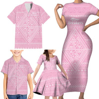 Custom New Zealand Basketball Indigenous Family Matching Short Sleeve Bodycon Dress and Hawaiian Shirt - Polynesian Pride