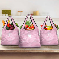 Custom New Zealand Basketball Indigenous Grocery Bag LT9 3-pack One Size Pink - Polynesian Pride