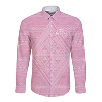 Custom New Zealand Basketball Indigenous Long Sleeve Button Shirt - Polynesian Pride