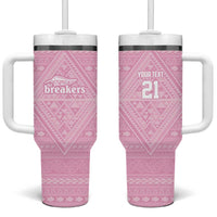 Custom New Zealand Basketball Indigenous Tumbler With Handle - Polynesian Pride