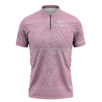Custom New Zealand Basketball Indigenous Zipper Polo Shirt - Polynesian Pride