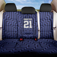 Custom Basketball New Zealand Back Car Seat Cover Blue Maori Ta Moko Indigenous - Polynesian Pride
