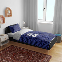Custom Basketball New Zealand Bedding Set Blue Maori Ta Moko Indigenous - Polynesian Pride