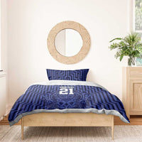 Custom Basketball New Zealand Bedding Set Blue Maori Ta Moko Indigenous - Polynesian Pride