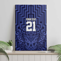 Custom Basketball New Zealand Canvas Wall Art Blue Maori Ta Moko Indigenous LT9 - Polynesian Pride