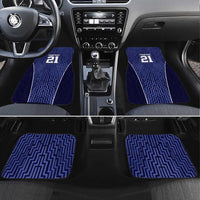 Custom Basketball New Zealand Car Mats Blue Maori Ta Moko Indigenous LT9 Set 4pcs Blue - Polynesian Pride
