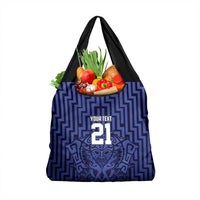 Custom Basketball New Zealand Grocery Bag Blue Maori Ta Moko Indigenous LT9 1-pack One Size Blue - Polynesian Pride