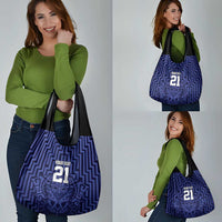 Custom Basketball New Zealand Grocery Bag Blue Maori Ta Moko Indigenous LT9 - Polynesian Pride