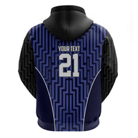 Custom Basketball New Zealand Hoodie Blue Maori Ta Moko Indigenous - Polynesian Pride