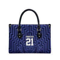 Custom Basketball New Zealand Leather Bag Blue Maori Ta Moko Indigenous - Polynesian Pride
