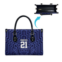 Custom Basketball New Zealand Leather Bag Blue Maori Ta Moko Indigenous - Polynesian Pride