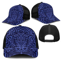 Basketball New Zealand Mesh Trucker Cap Blue Maori Ta Moko Indigenous LT9 - Polynesian Pride