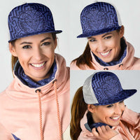 Basketball New Zealand Mesh Trucker Cap Blue Maori Ta Moko Indigenous LT9 - Polynesian Pride