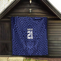 Custom Basketball New Zealand Quilt Blue Maori Ta Moko Indigenous - Polynesian Pride
