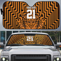 Custom Basketball New Zealand Auto Sun Shade Gold Maori Ta Moko Indigenous LT9 Gold - Polynesian Pride
