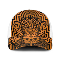 Basketball New Zealand Baseball Net Cap Gold Maori Ta Moko Indigenous LT9 One Size White Gold - Polynesian Pride