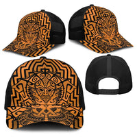Basketball New Zealand Baseball Net Cap Gold Maori Ta Moko Indigenous LT9 - Polynesian Pride