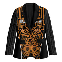 Custom Basketball New Zealand Blazer Gold Maori Ta Moko Indigenous - Polynesian Pride