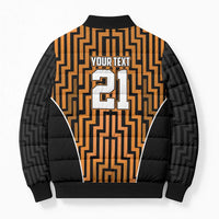 Custom Basketball New Zealand Bomber Puffer Jacket Gold Maori Ta Moko Indigenous LT9 - Polynesian Pride