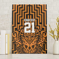 Custom Basketball New Zealand Canvas Wall Art Gold Maori Ta Moko Indigenous LT9 Without Frame Gold - Polynesian Pride
