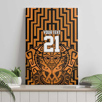Custom Basketball New Zealand Canvas Wall Art Gold Maori Ta Moko Indigenous LT9 - Polynesian Pride